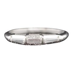 Platin Vintage Baguete Diamant-Ring, ca. 1940er Jahre