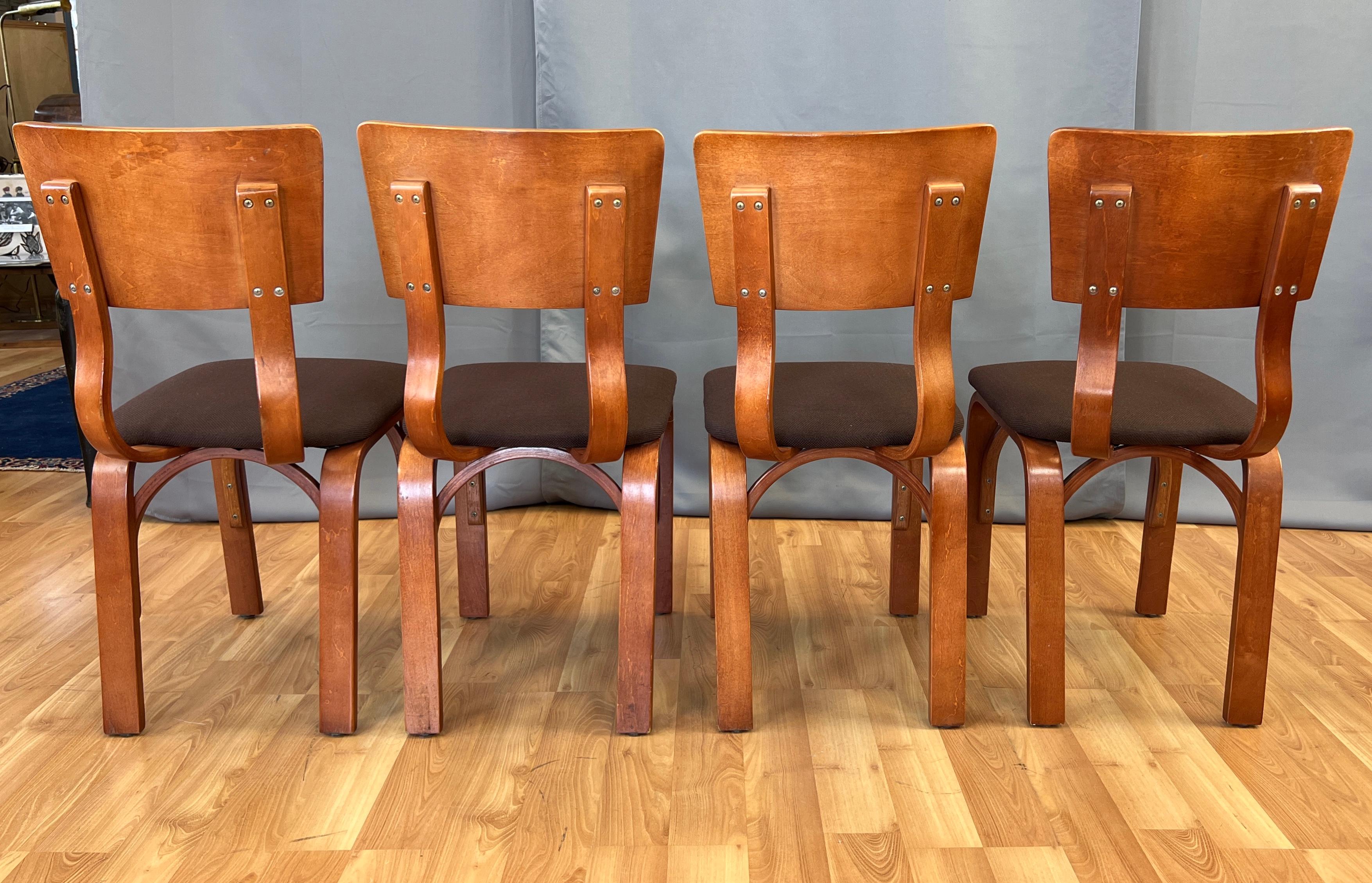 circa 1940s Set of Four Thonet Bentwood Dining Chairs 4