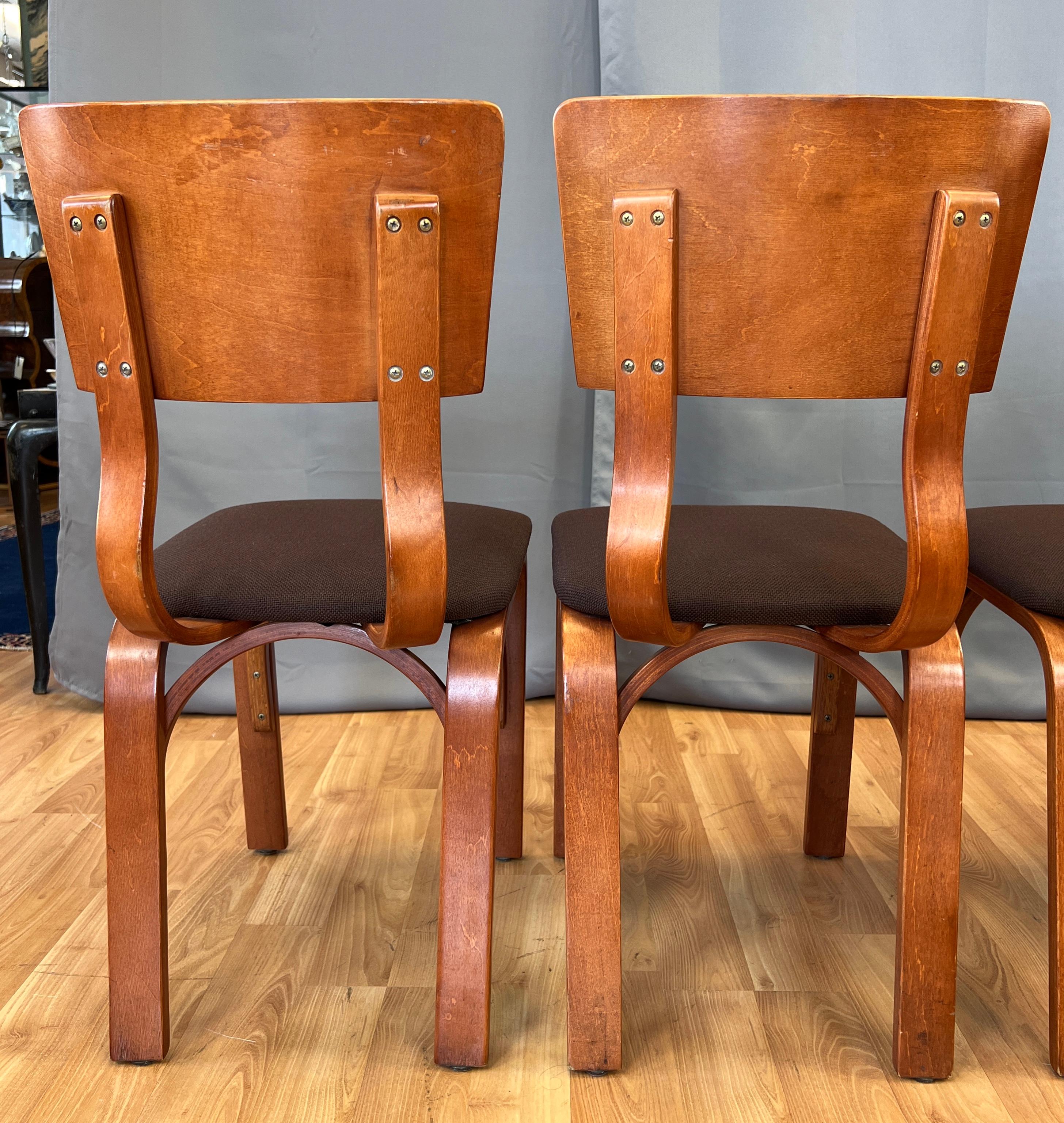 circa 1940s Set of Four Thonet Bentwood Dining Chairs 5