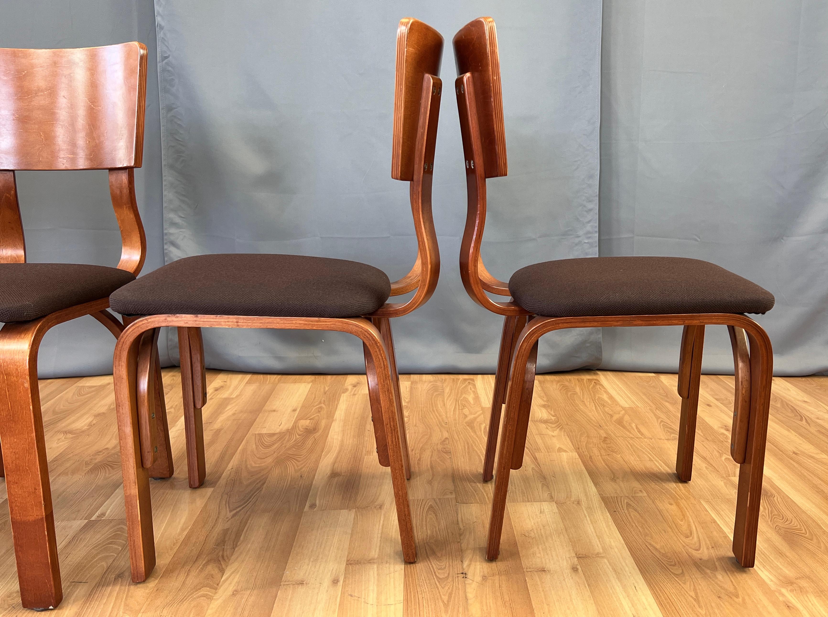 circa 1940s Set of Four Thonet Bentwood Dining Chairs 7