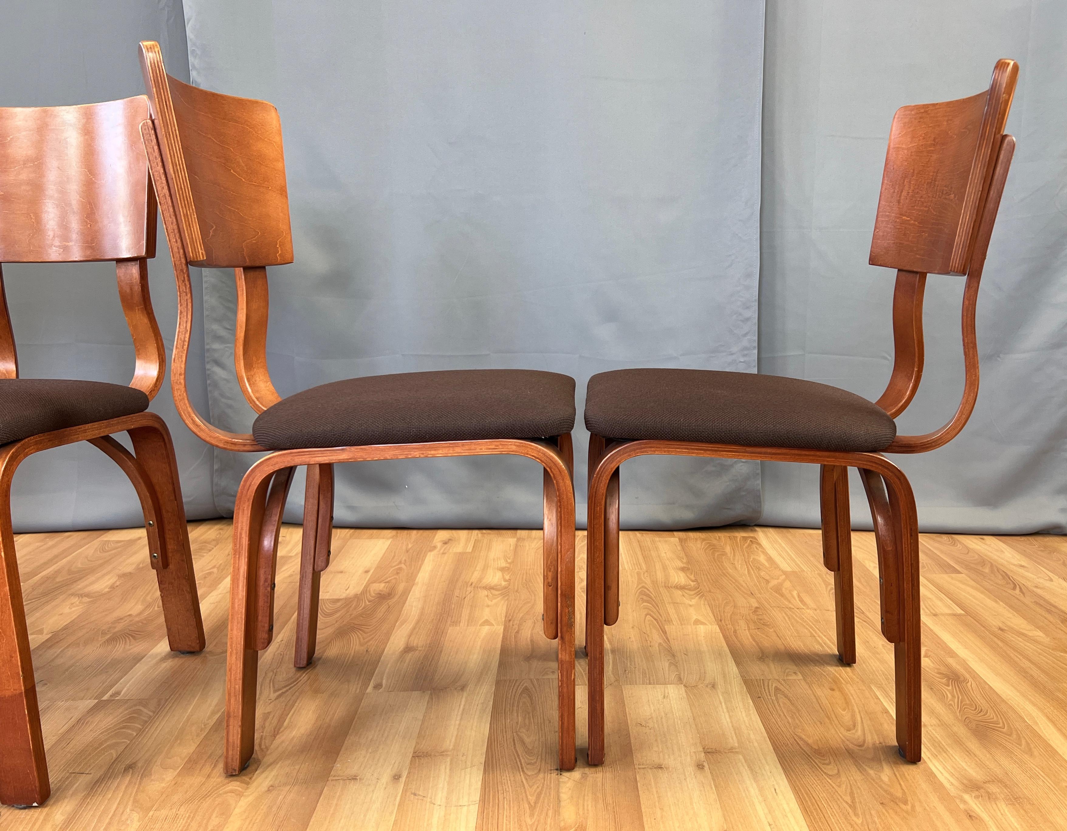 circa 1940s Set of Four Thonet Bentwood Dining Chairs 8