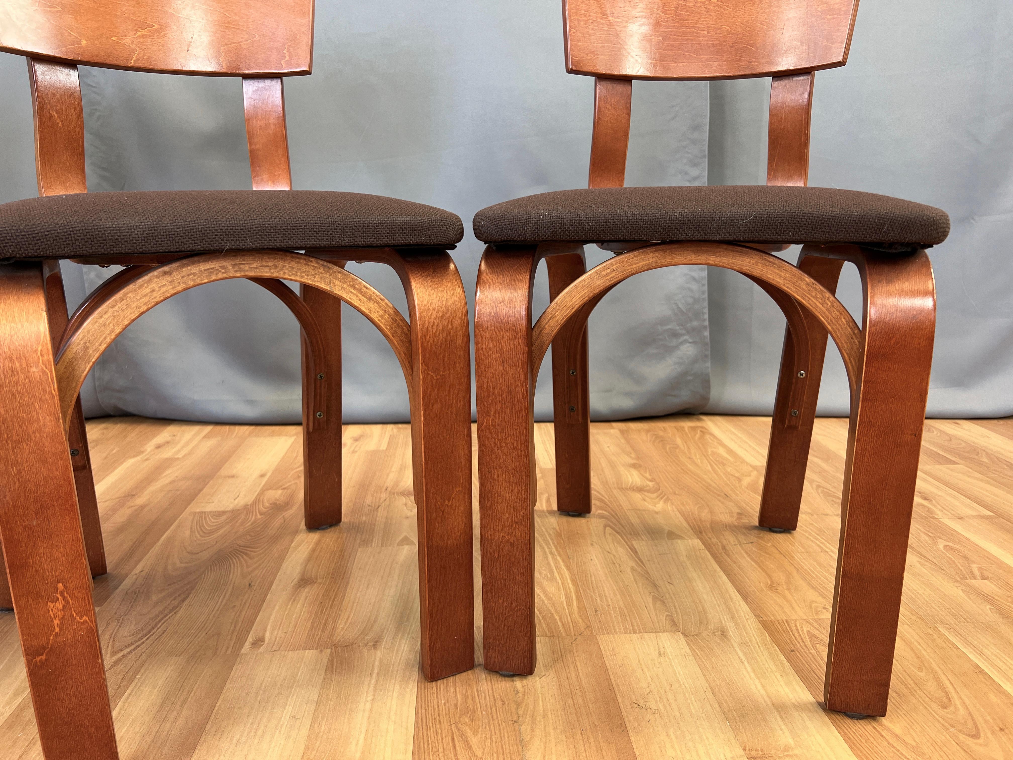 circa 1940s Set of Four Thonet Bentwood Dining Chairs 9