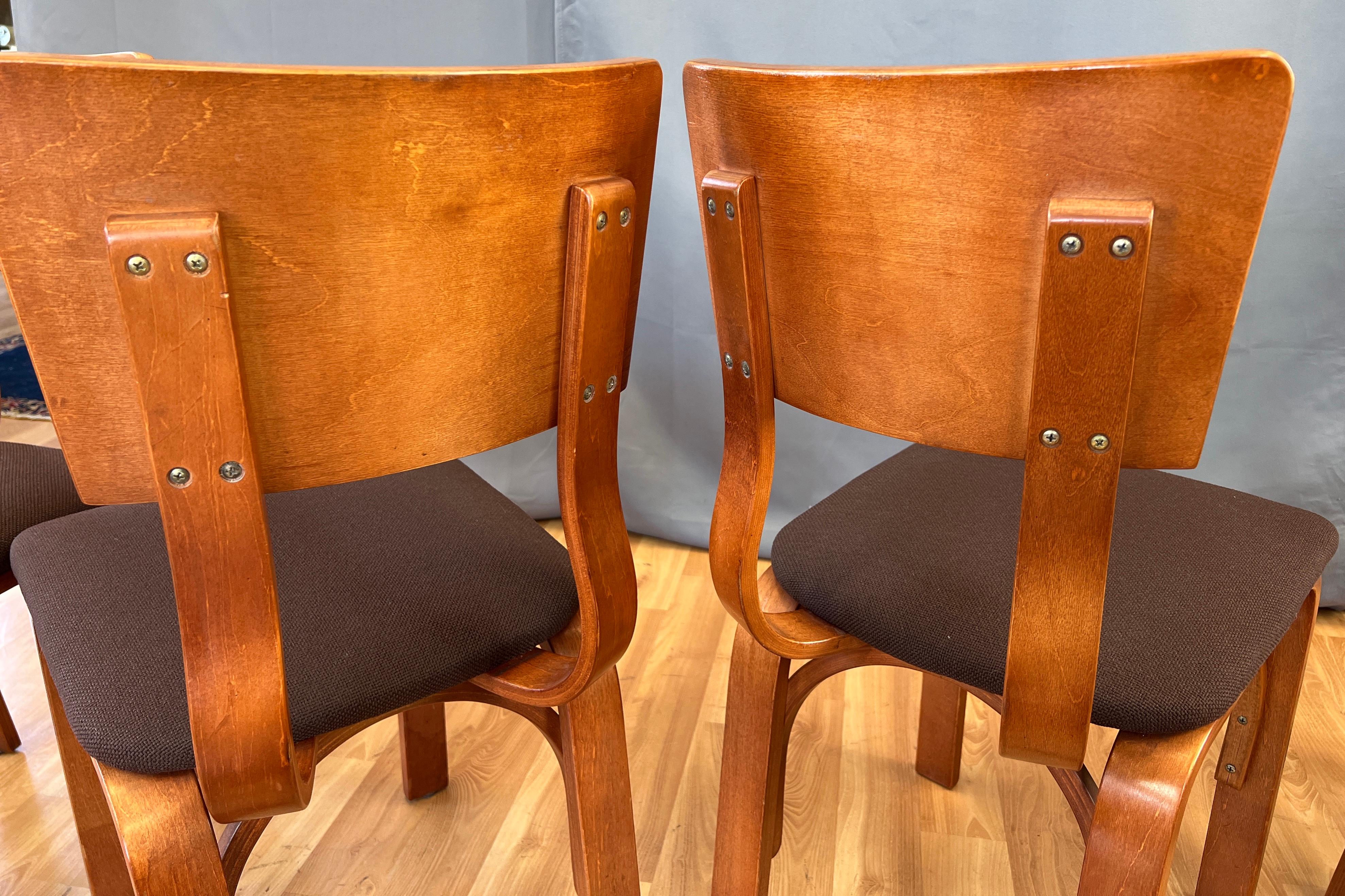 circa 1940s Set of Four Thonet Bentwood Dining Chairs 10