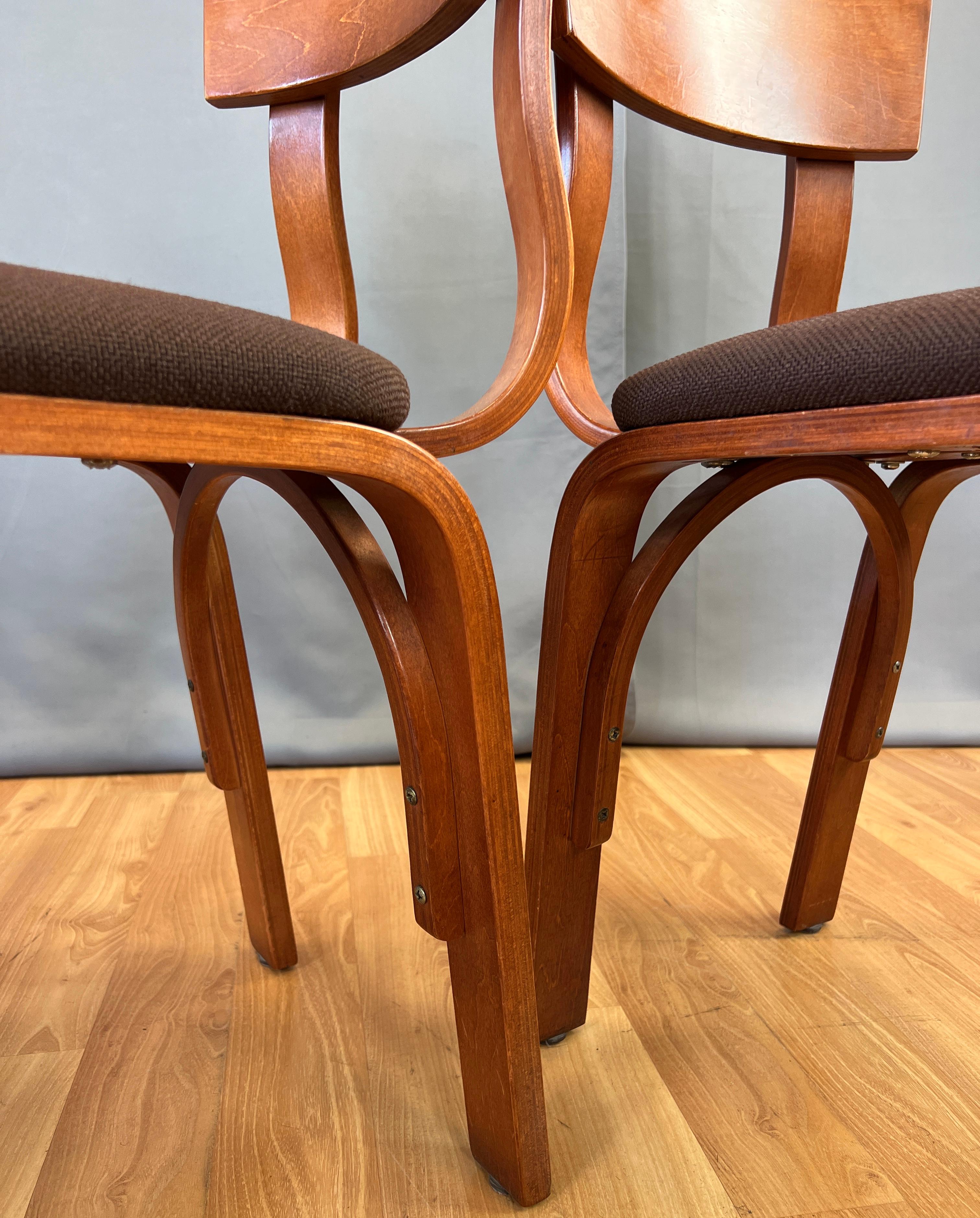 circa 1940s Set of Four Thonet Bentwood Dining Chairs 11