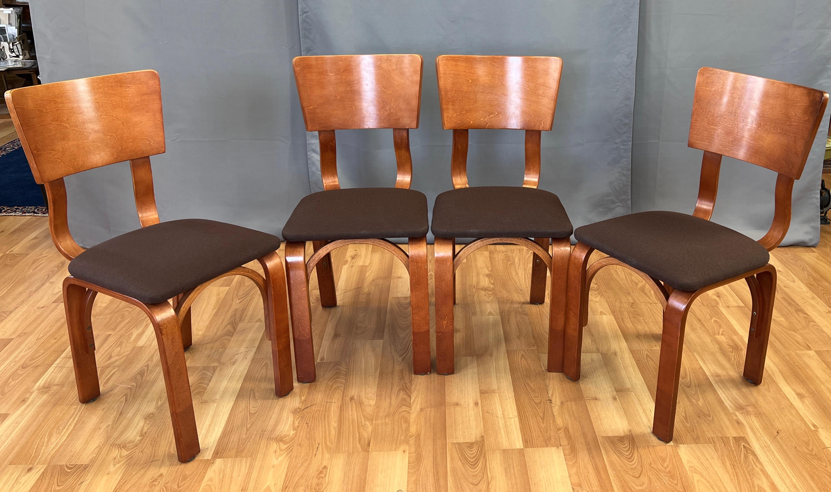 circa 1940s Set of Four Thonet Bentwood Dining Chairs 12