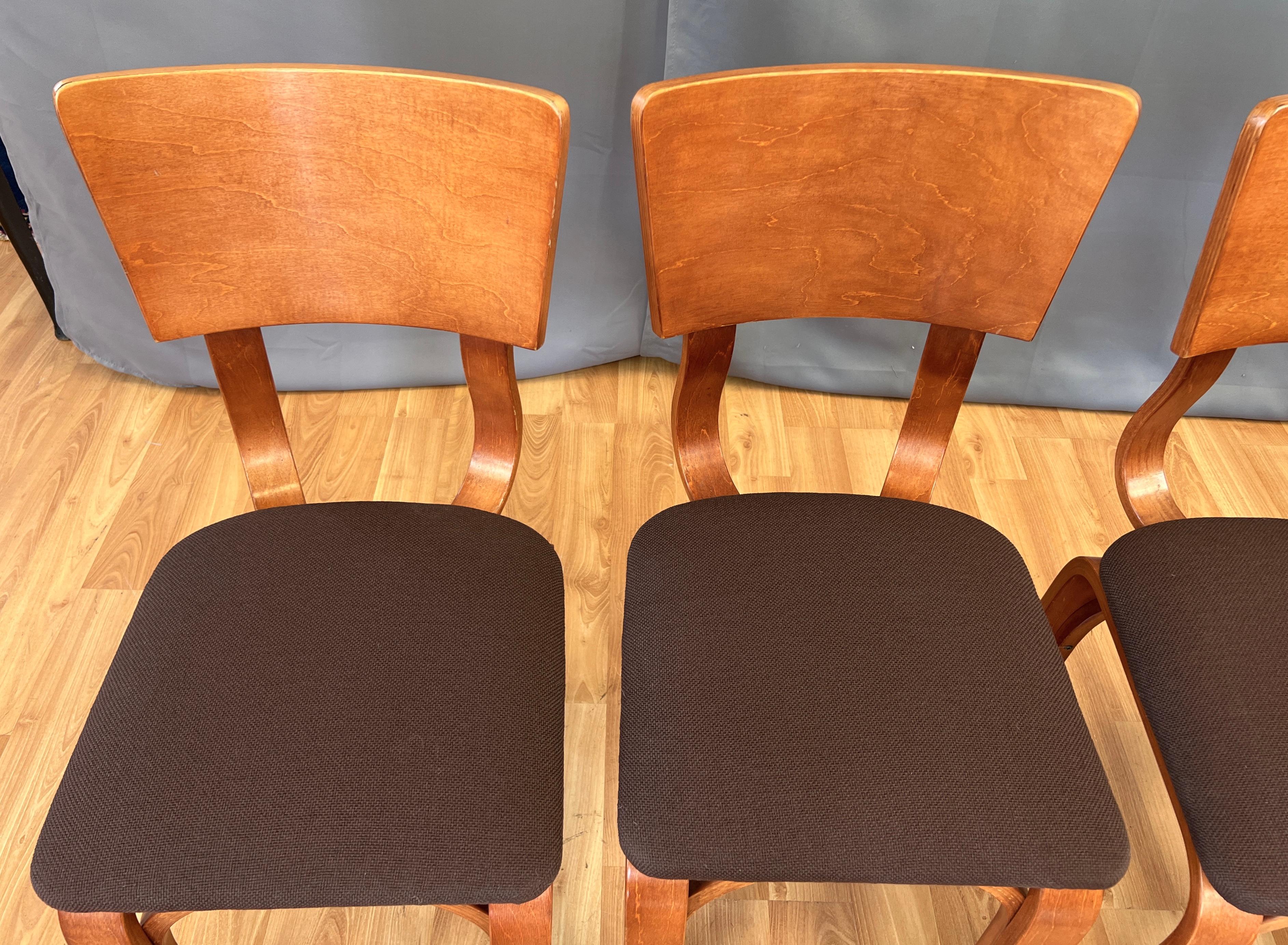 Mid-20th Century circa 1940s Set of Four Thonet Bentwood Dining Chairs