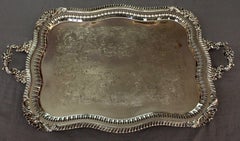 Circa 1940s Silver on Copper Tea Tray by the Crown Silver Co