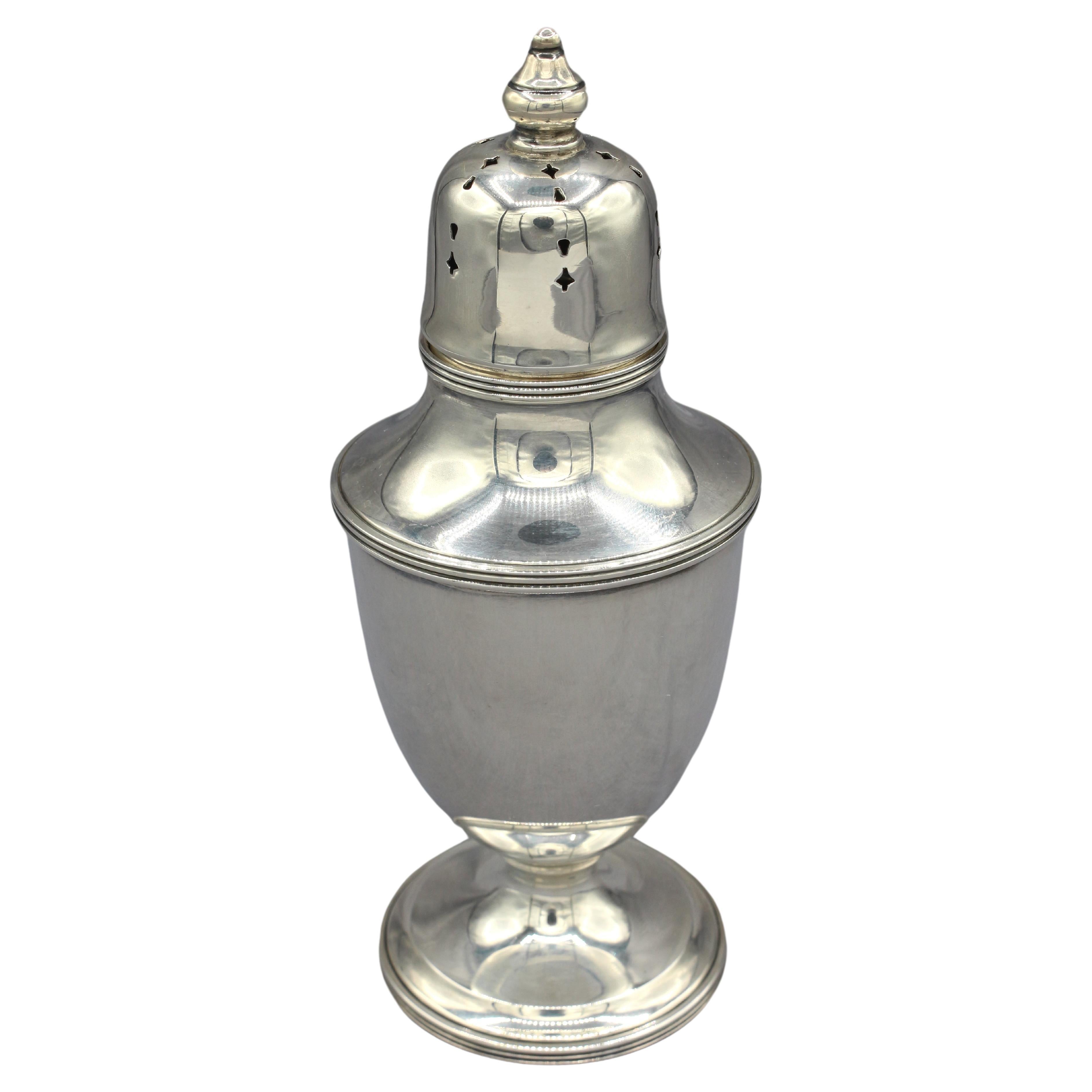 Circa 1940s Sterling Silver Sugar Caster by Mueck & Cary For Sale