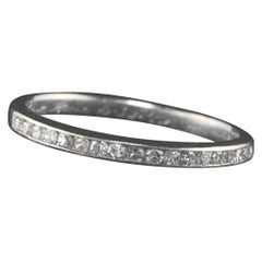 Circa 1945, Vintage Platinum Round Single Cut Diamond Wedding Band