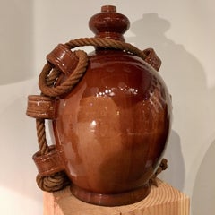 Atelier Madoura Suzanne Ramié, Important Ceramic Gus or Vase, Brown, circa 1945