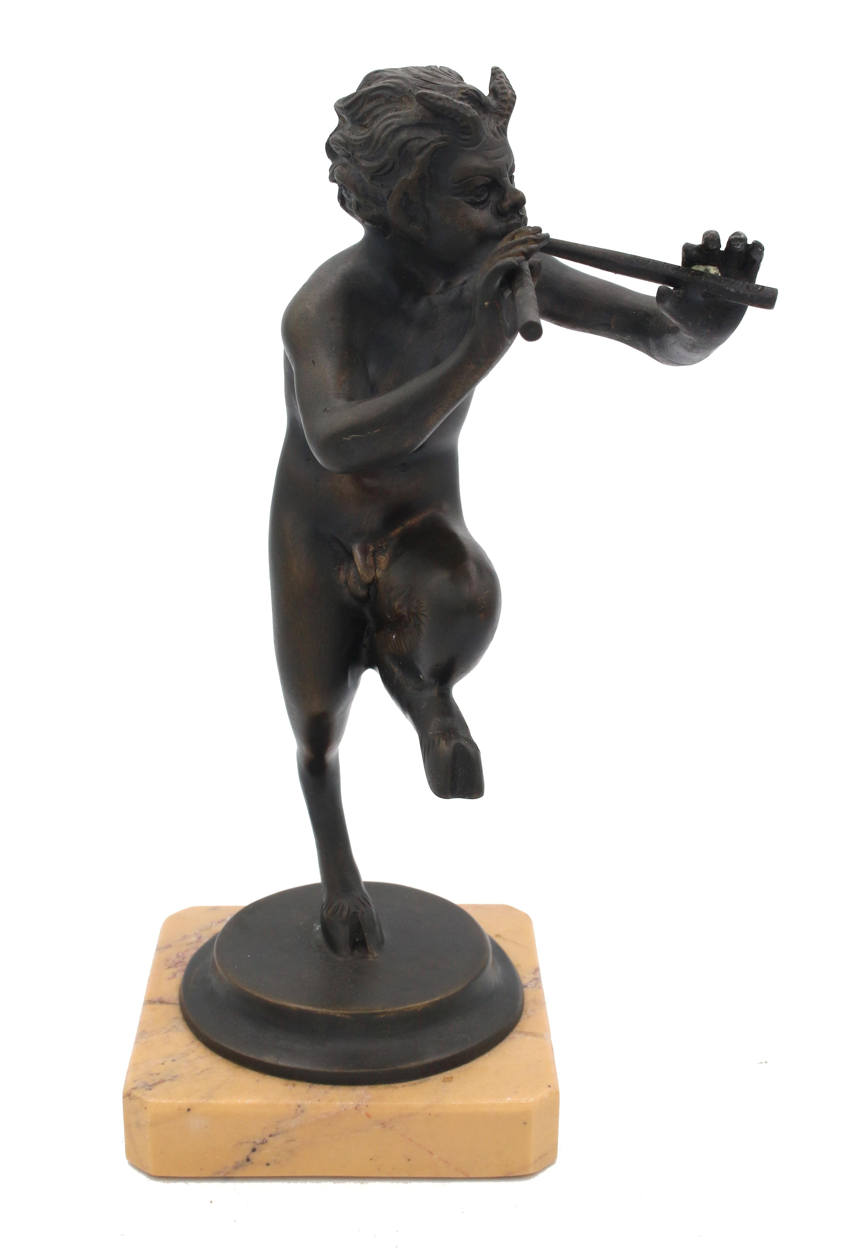 Circa 1950-50 Italian Bronze Figure of Pan In Good Condition In Chapel Hill, NC