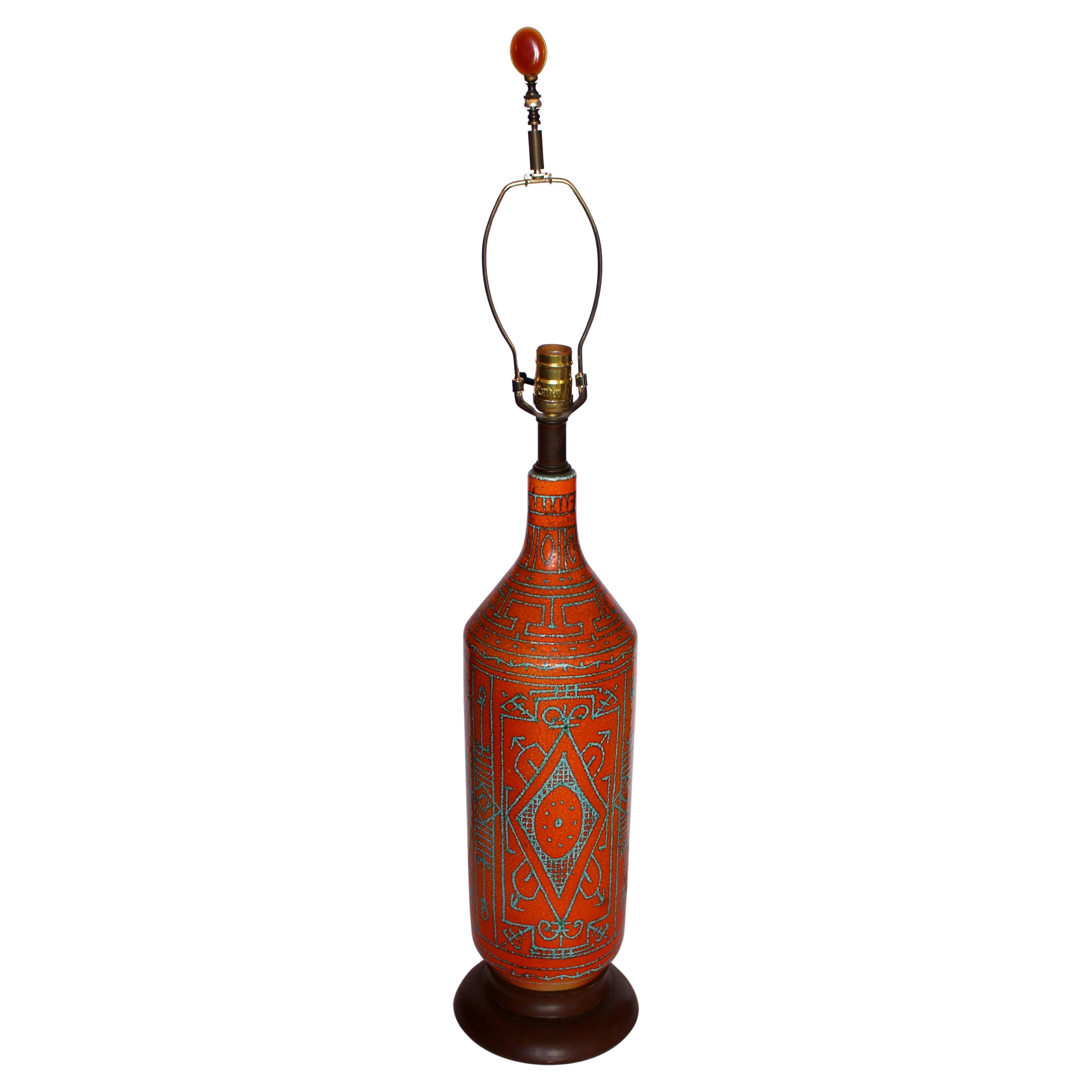 Circa 1950-60s Mid-Century Modern Ceramic Lamp