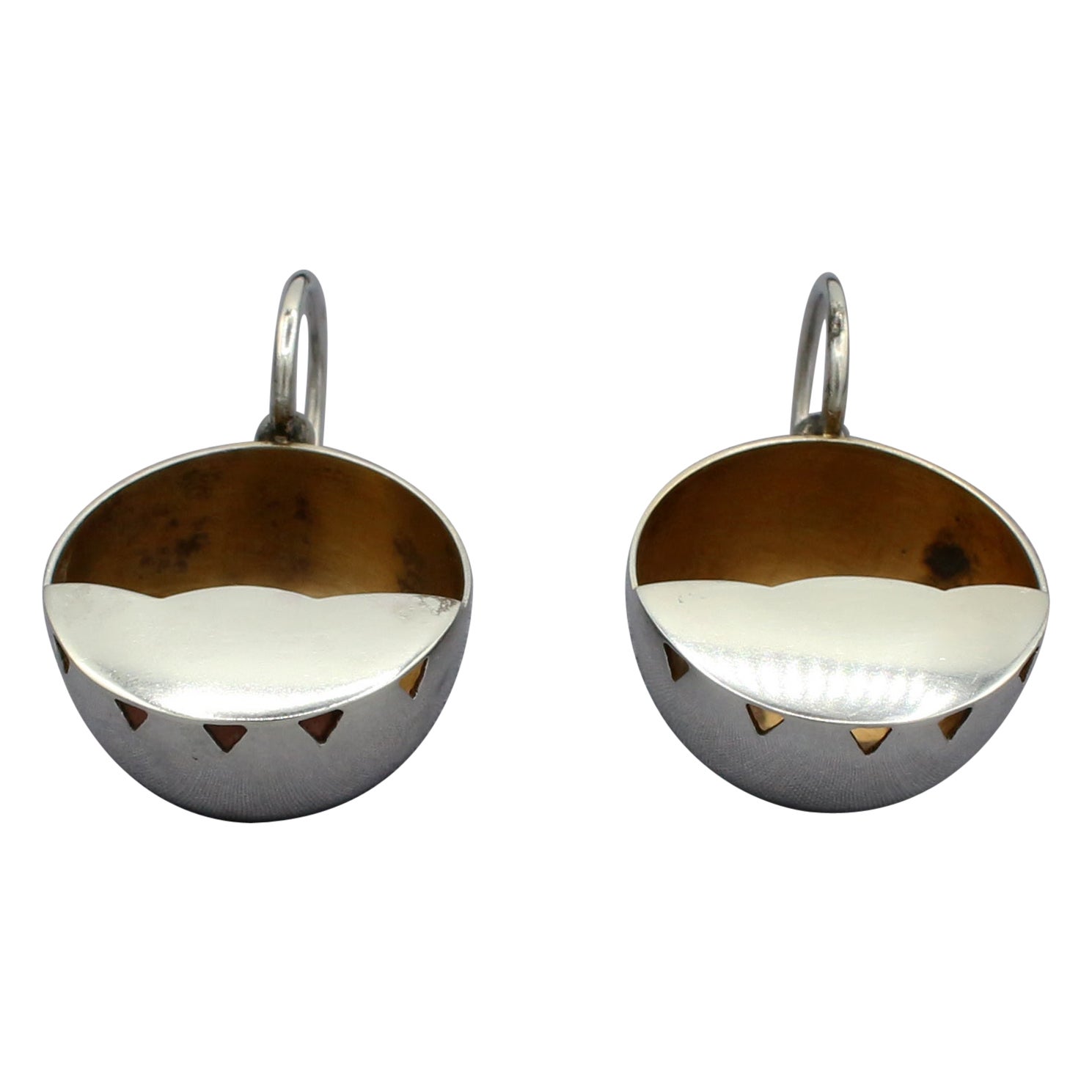 Circa 1950-70 Paire de tasses à sel en sterling par Carl Poul Petersen