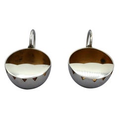 Circa 1950-70 Pair of Sterling Salt Cups by Carl Poul Petersen