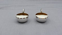 Circa 1950-70 Pair of Sterling Salt Cups by Carl Poul Petersen