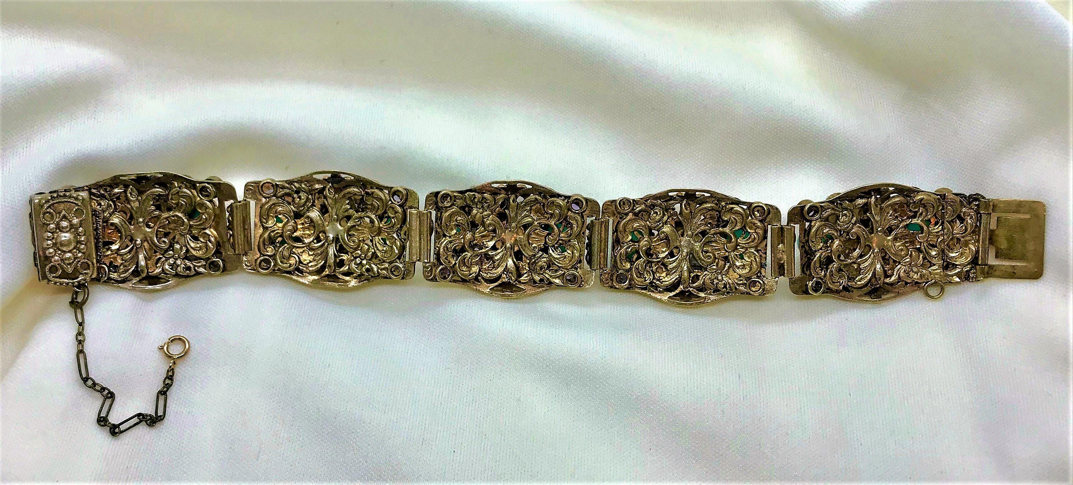 Circa 1950 Austro Hungarian Revival Jeweled Bracelet  For Sale 1