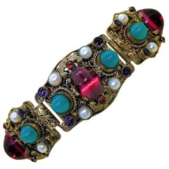 Circa 1950 Austro Hungarian Revival Jeweled Bracelet