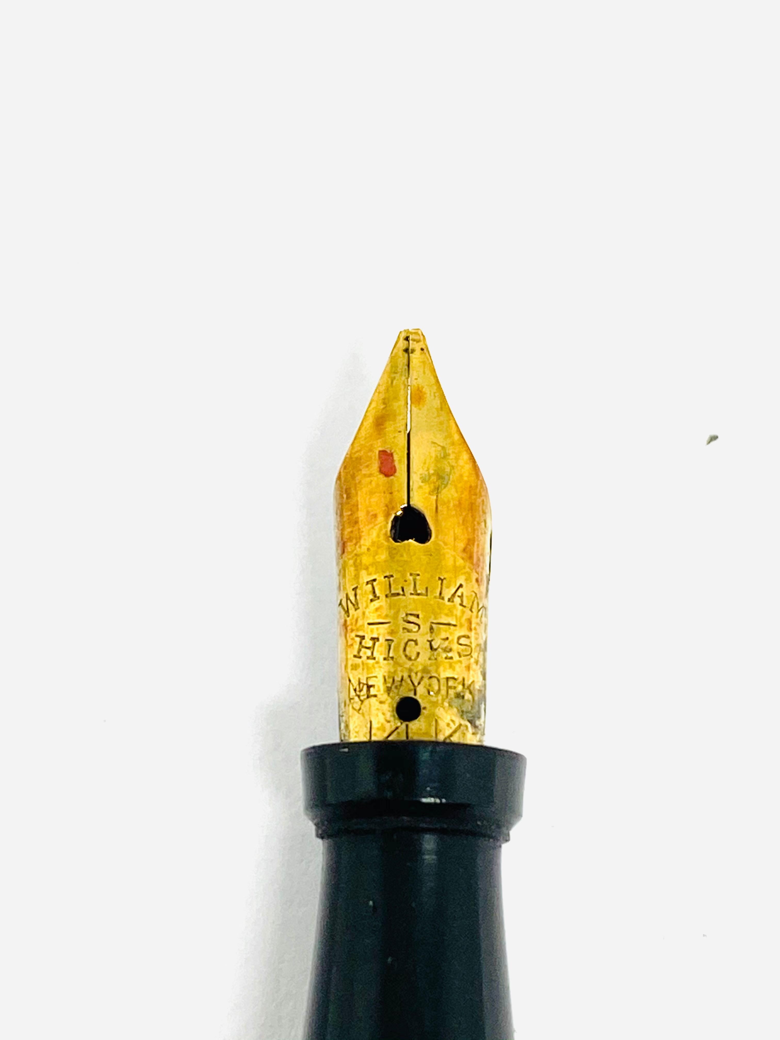 Retro Circa 1950 CARTIER 14K Yellow Gold and Enamel Fountain Pen and Calendar Pendant 