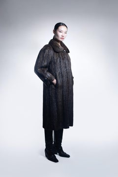 Circa 1950 French Vintage Dark Brown Coypu Fur Coat
