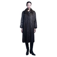 Circa 1950 French Vintage Dark Brown Coypu Fur Coat