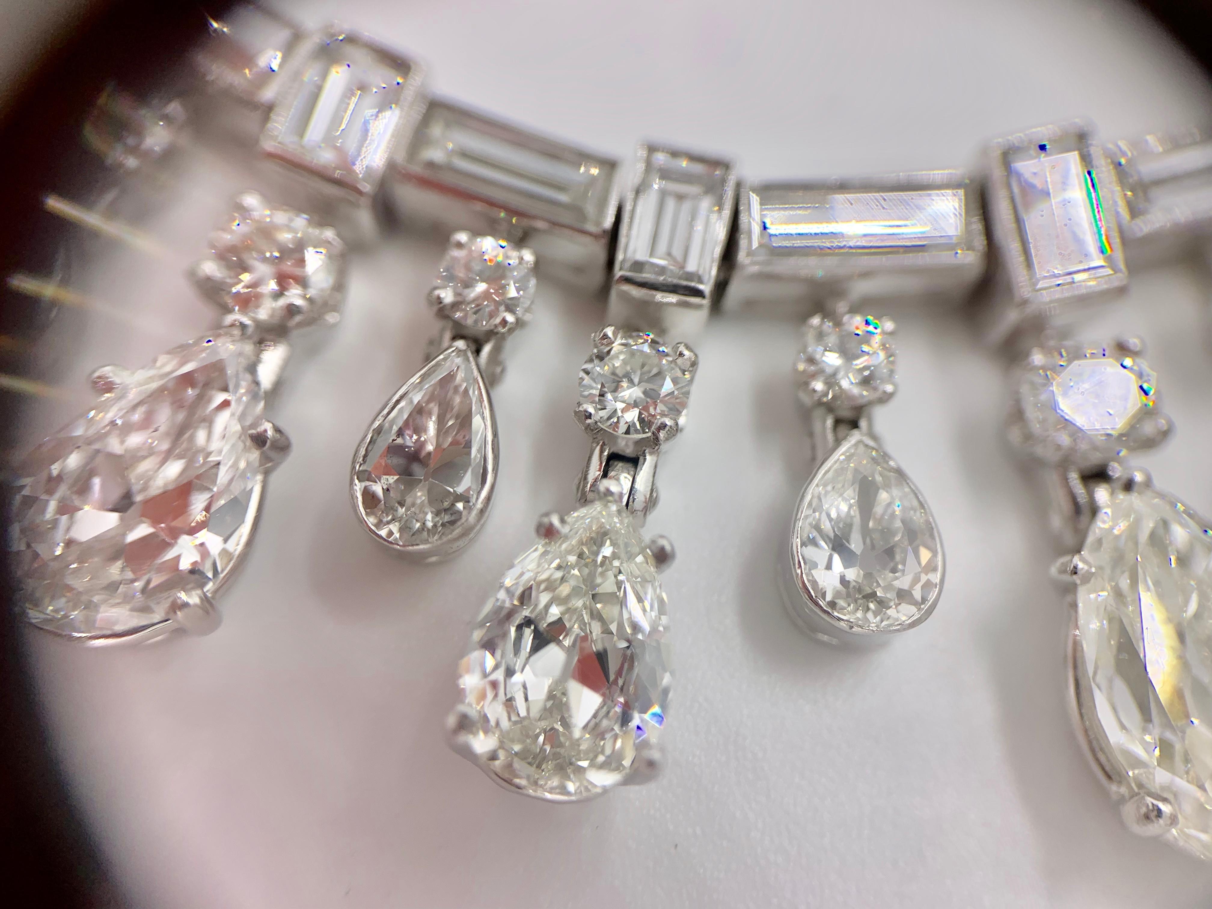 Platinum and Diamond Necklace Approximately 43 Carat Total Weight, circa 1950 For Sale 3