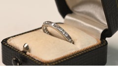 Circa 1950 Round Cut Diamond (Approx 0.60) Eternity Wedding Band Platinum