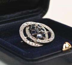 Circa 1950 Single Cut Diamond (Approx 0.50 Carat) Brooch 18k White Gold