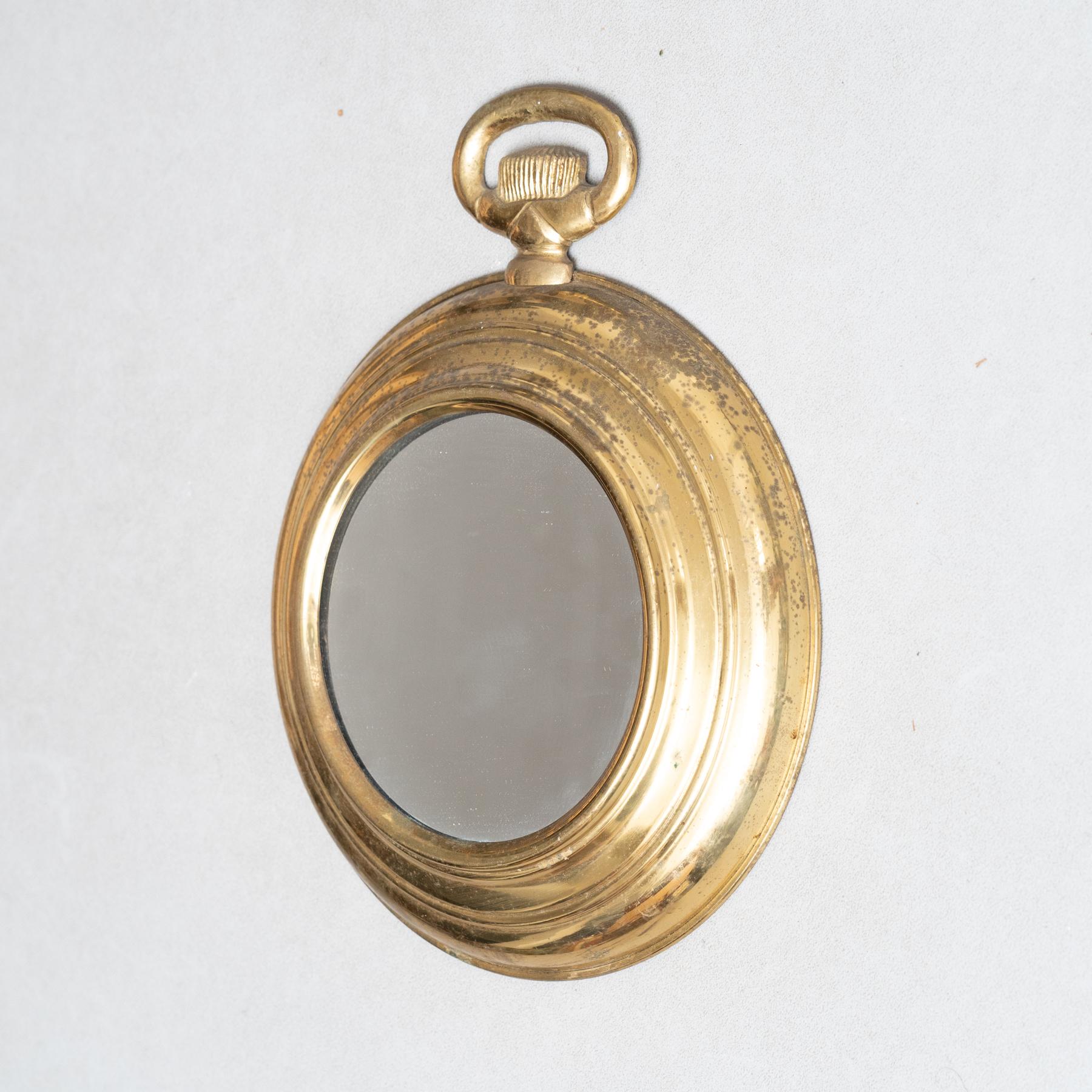 Circa 1950 Spanish Metal Mirror - Mid-Century Vintage Design In Good Condition For Sale In Barcelona, ES