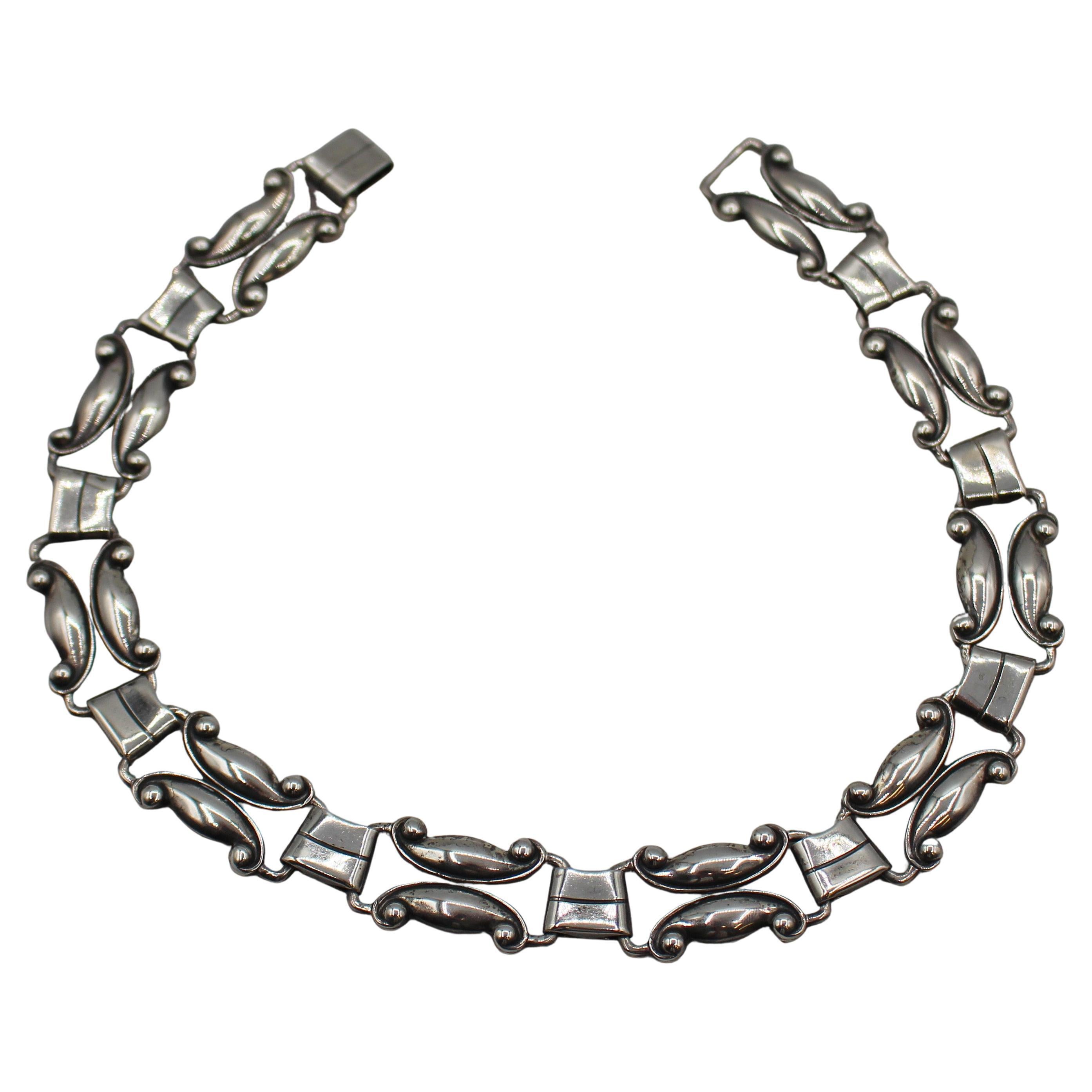 Circa 1950 Vintage American Danecraft in argento Sterling Choker