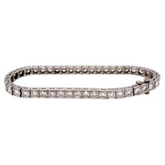 Platin-Tennisarmband mit 11,25 Karat Diamanten, ca. 1950er Jahre