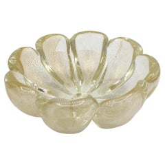 Circa 1950s-60s Murano Glass Gold Flecked Bowl