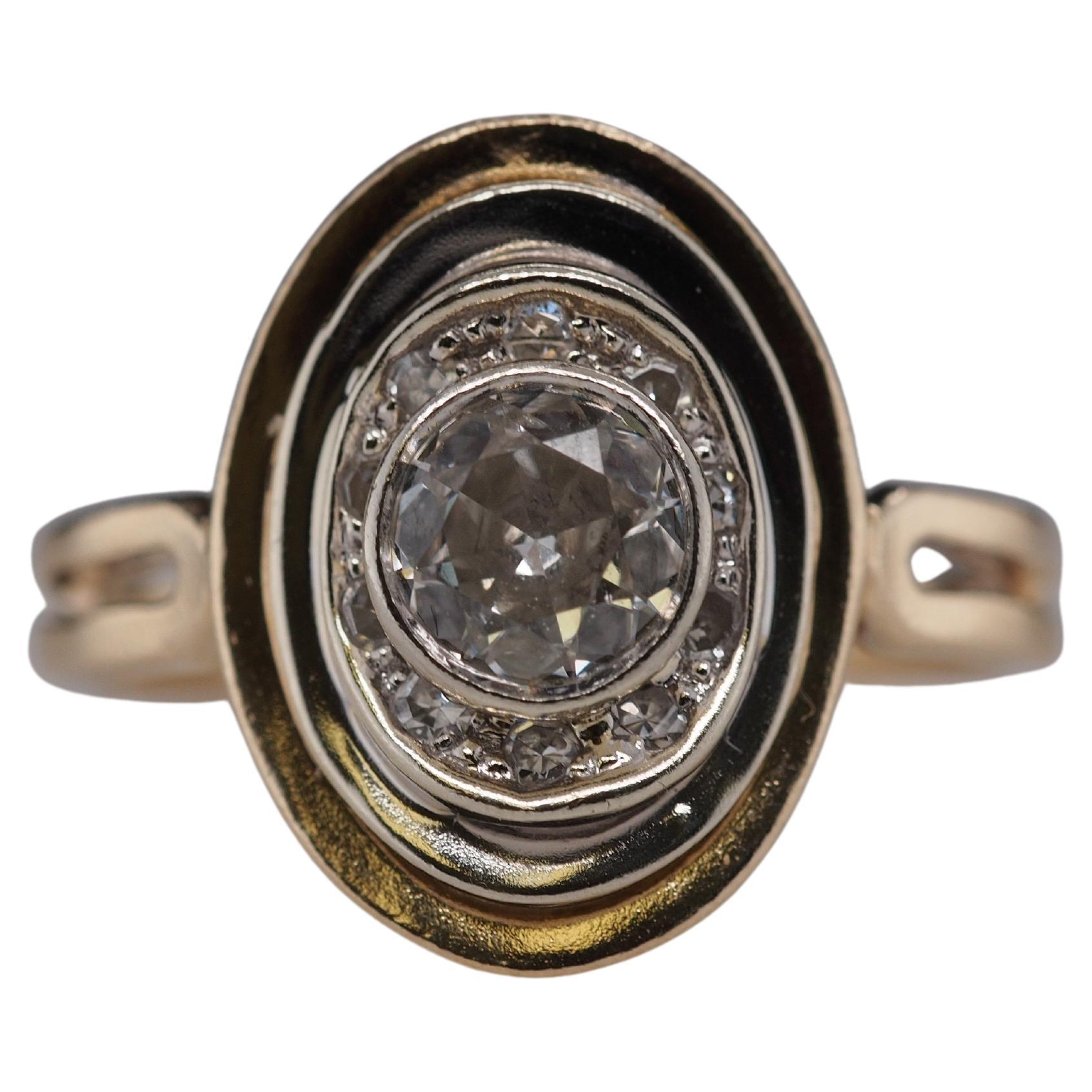 Circa 1950s .70ct Transitional Runde Verlobungsring