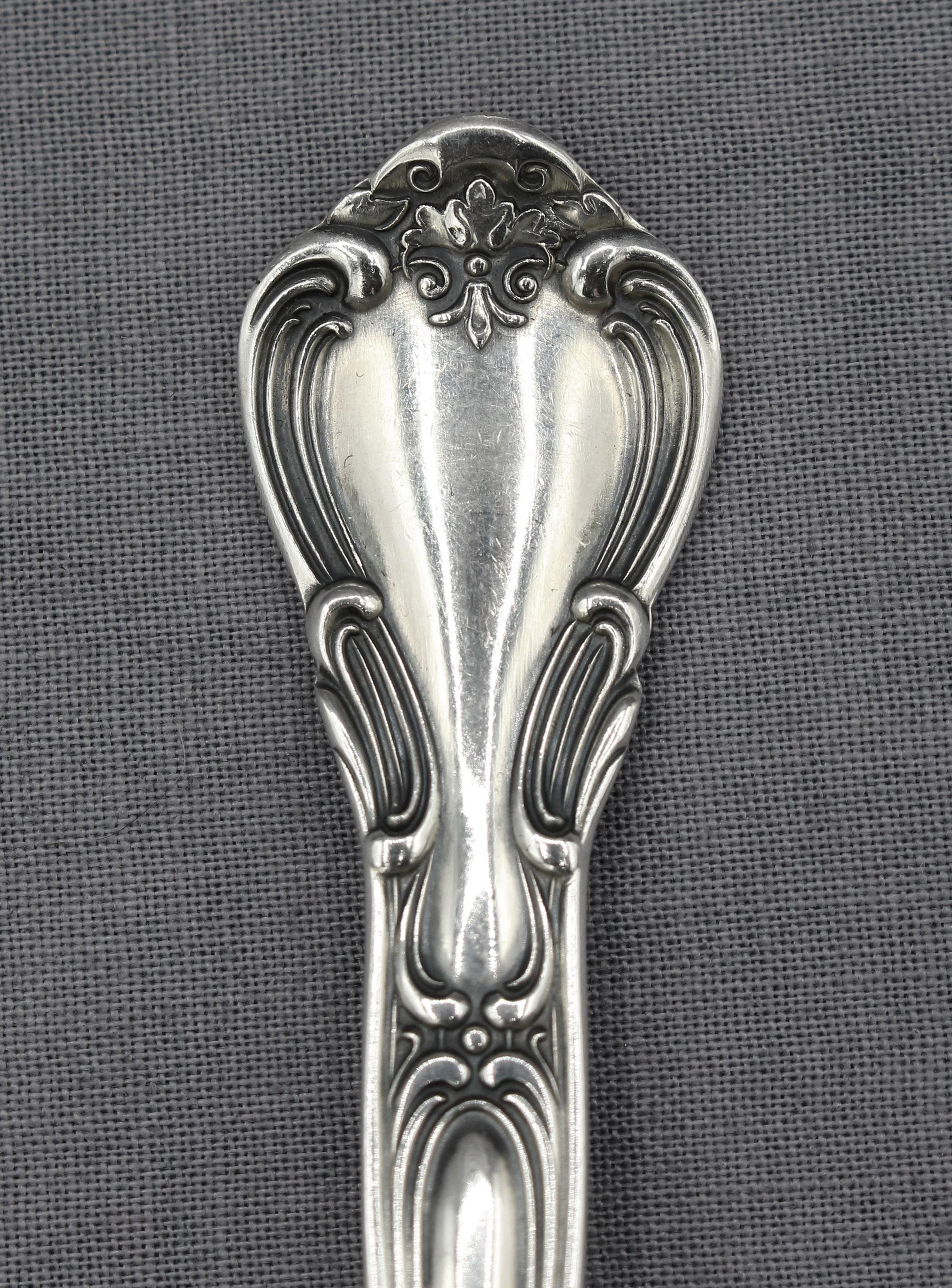 Rococo Circa 1950s-70s Set of 12 Chantilly Sterling Teaspoons by Gorham For Sale