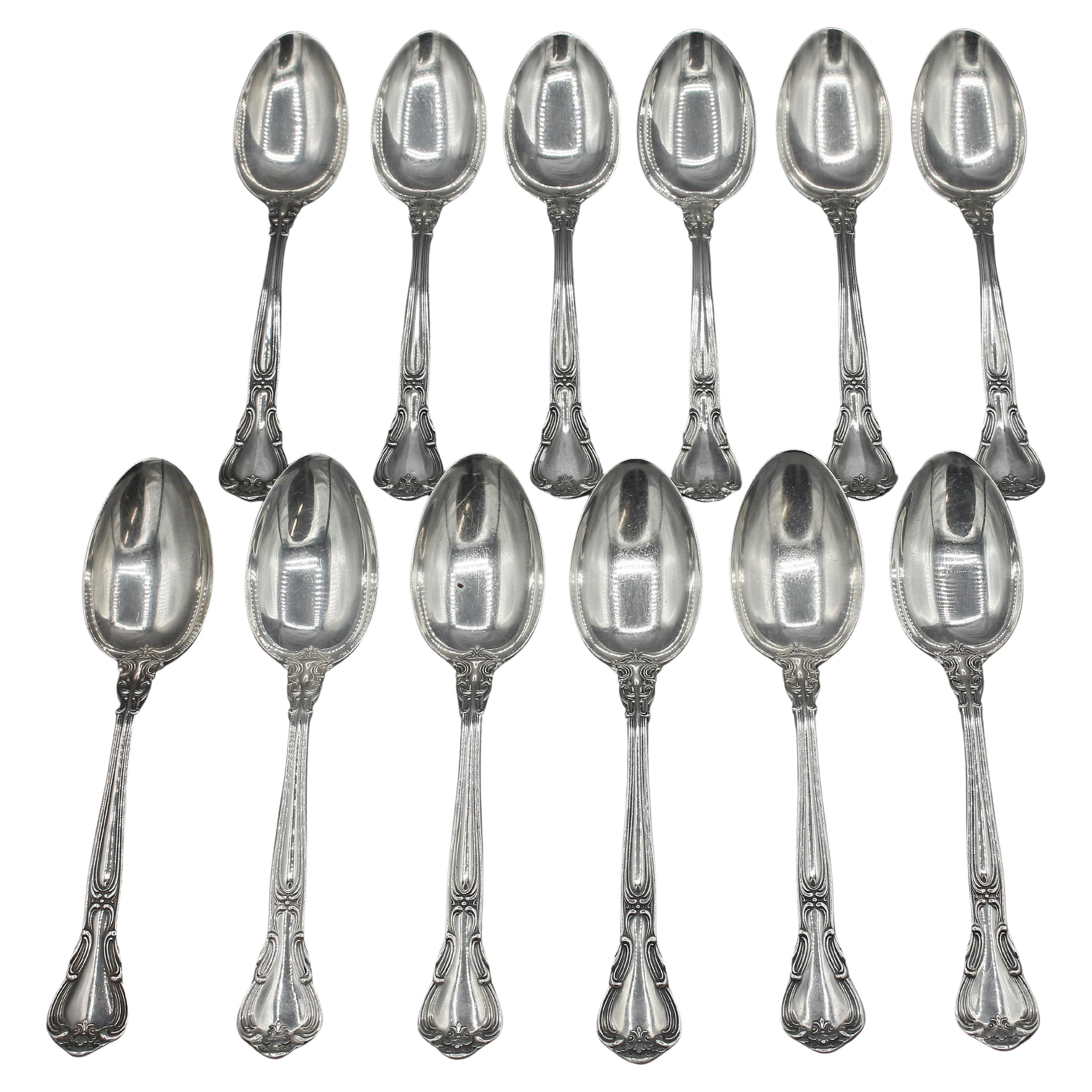 Circa 1950s-70s Set of 12 Chantilly Sterling Teaspoons by Gorham For Sale