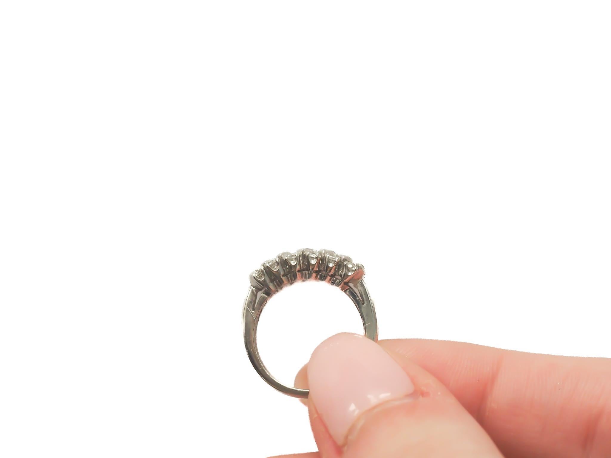 Circa 1950s Antique Marquise Diamond Band Ring In Good Condition For Sale In Hicksville, NY