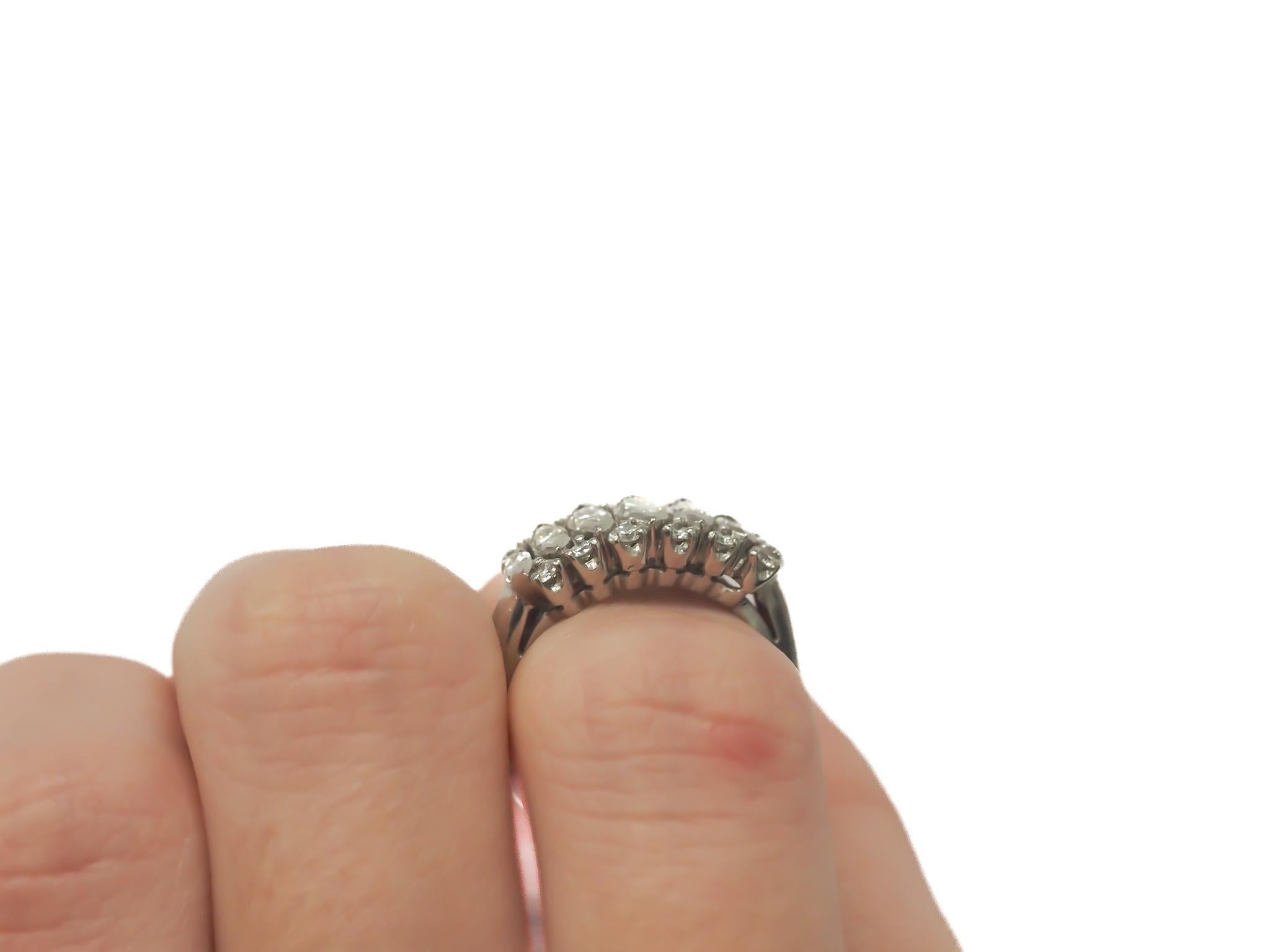 Circa 1950s Antique Marquise Diamond Band Ring For Sale 2