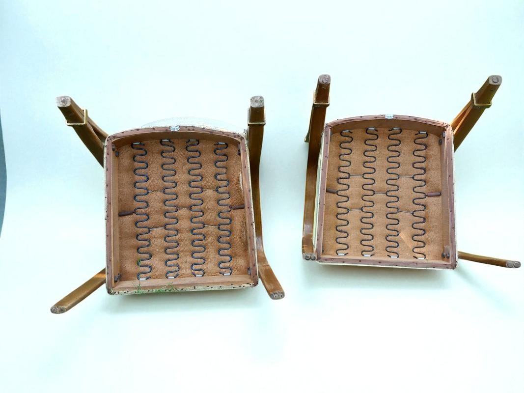 Circa 1950s  Attributed to Bow-Wood, Villeneuve-St-Georges  Bentwood & Upholst In Good Condition For Sale In Kaštel Sućurac, HR