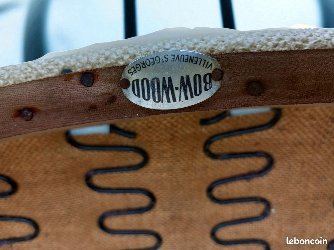 Mid-20th Century Circa 1950s  Attributed to Bow-Wood, Villeneuve-St-Georges  Bentwood & Upholst For Sale