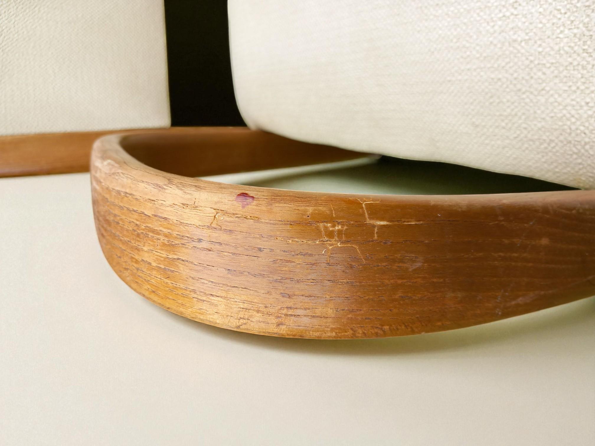 Circa 1950s  Attributed to Bow-Wood, Villeneuve-St-Georges  Bentwood & Upholst For Sale 3