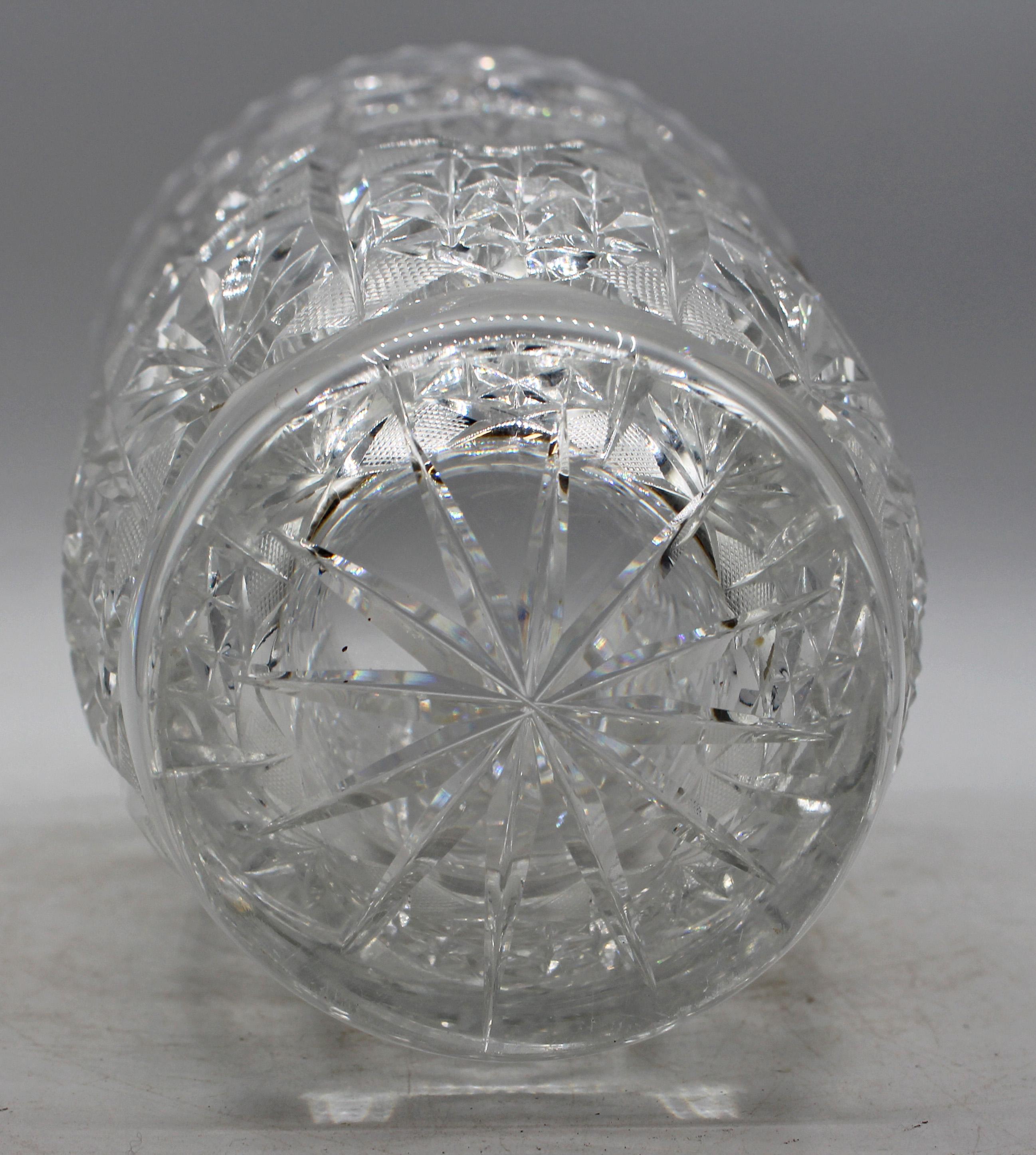 Tchèque Vase en cristal tchèque taillé, circa 1950 en vente