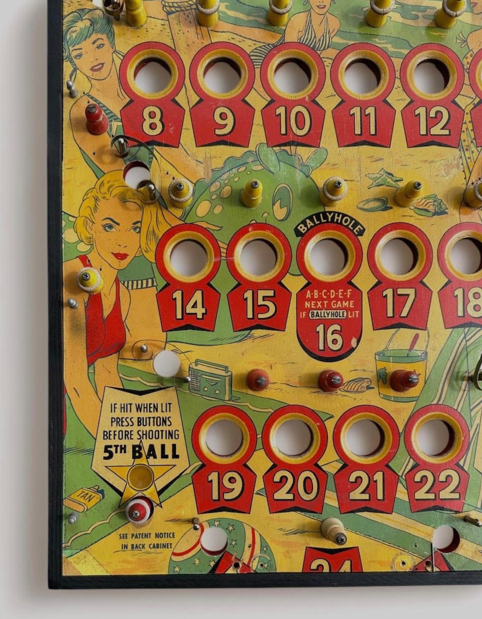 Circa 1950's Framed Pinball Playing Field In Good Condition For Sale In Stamford, CT
