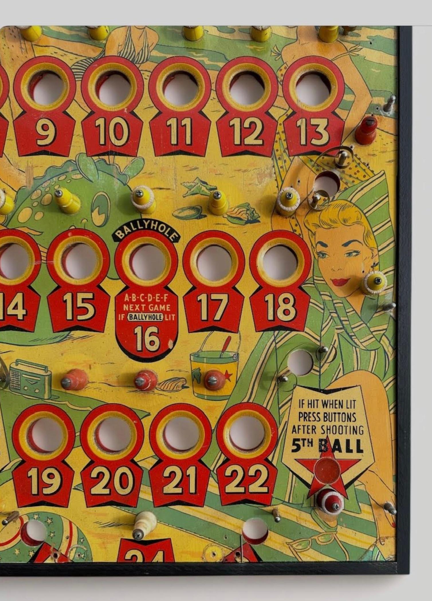 Mid-20th Century Circa 1950's Framed Pinball Playing Field For Sale