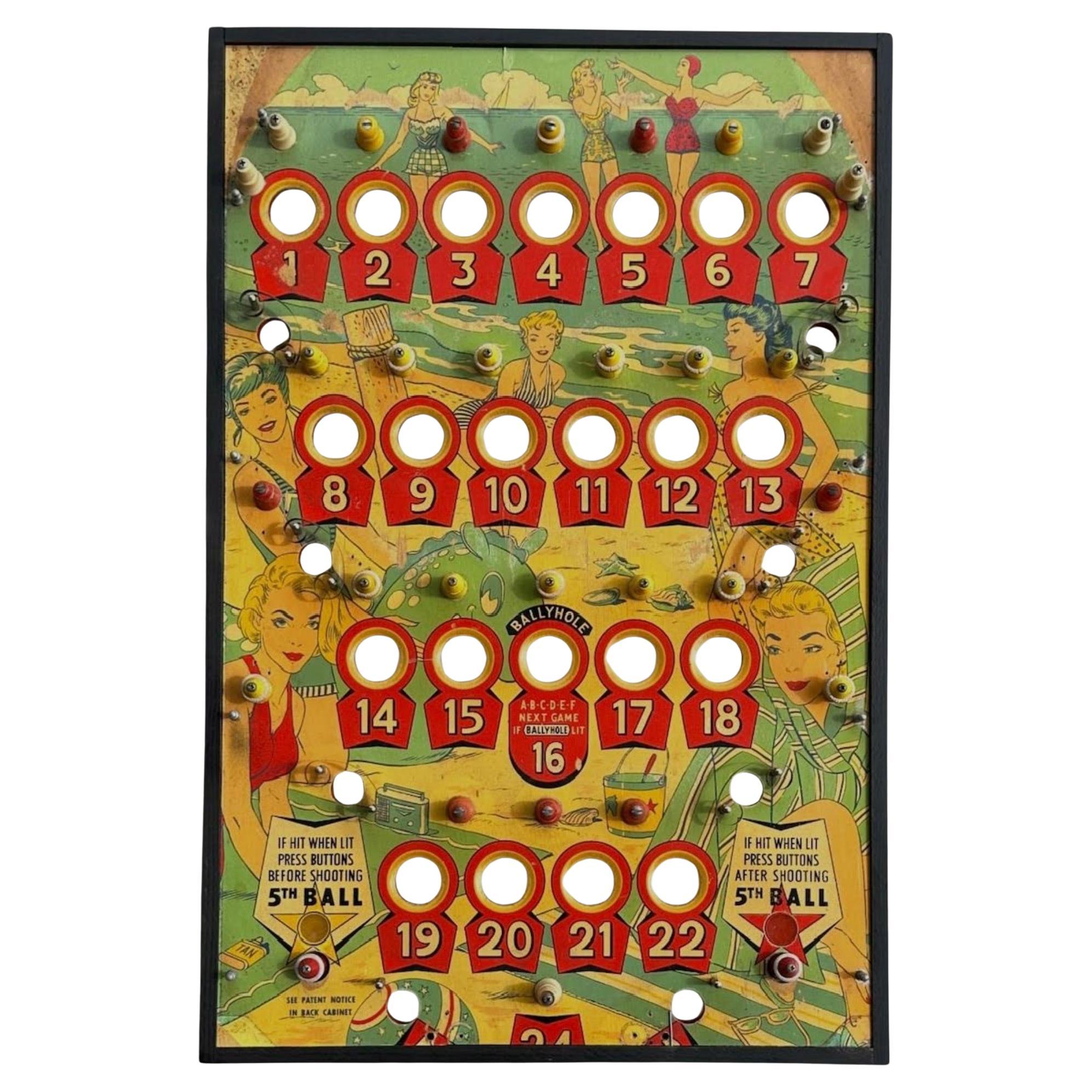 Circa 1950's Framed Pinball Playing Field