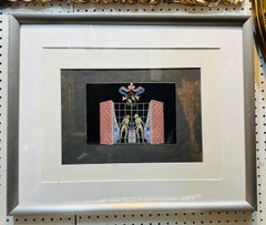 CIRCA 1950er Jahre Französisch Blanches Colombes Pensionnat Jeunes Filles Aquarell Erté