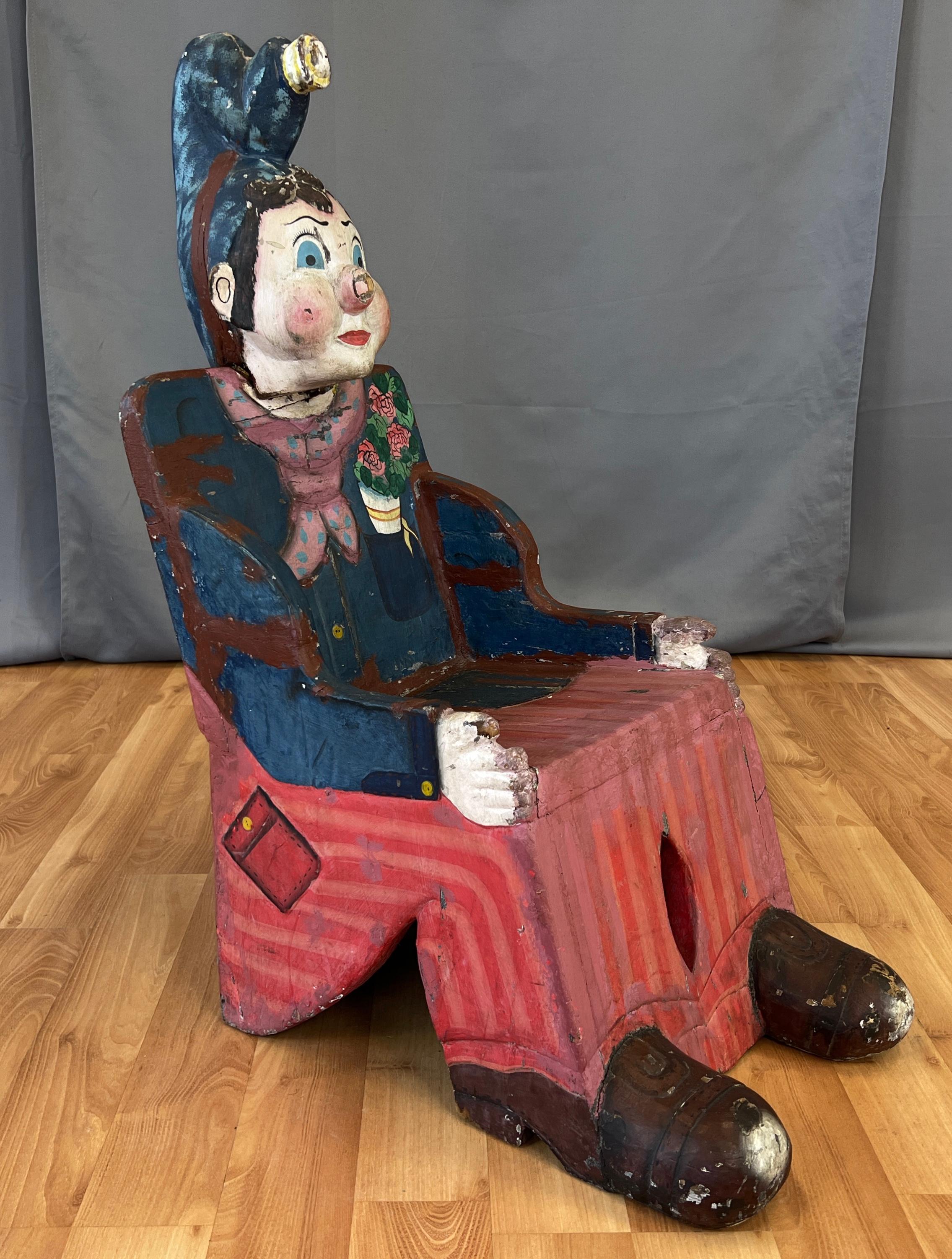 Folk Art Circa 1950s French Childs Carnival/Circus Prop Chair For Sale