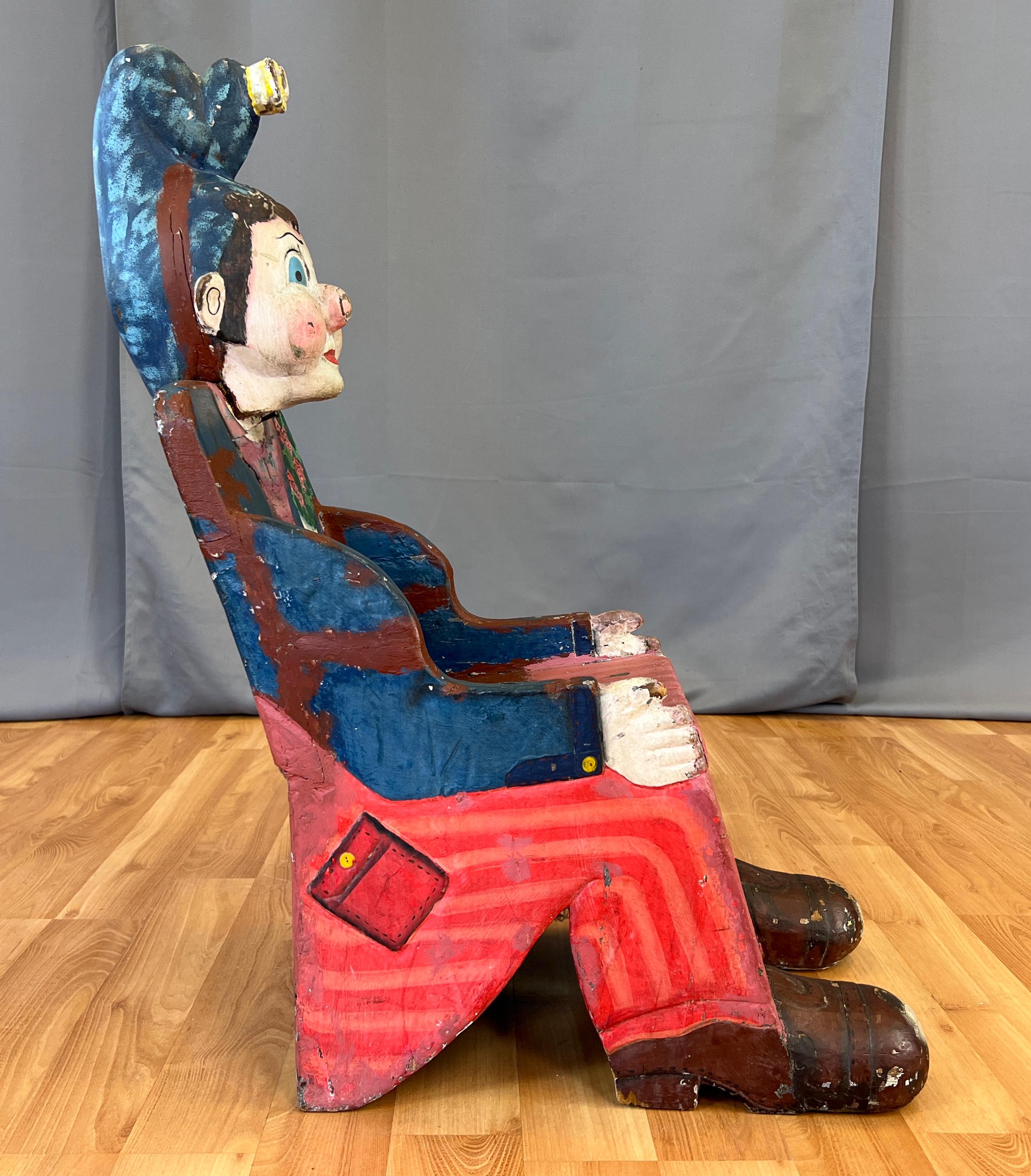 Circa 1950s French Childs Carnival/Circus Prop Chair In Fair Condition For Sale In San Francisco, CA