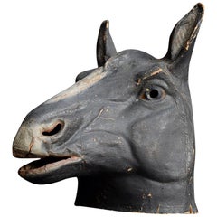 French Papier Mâché Theatre Horse Head from Paris, circa 1950s