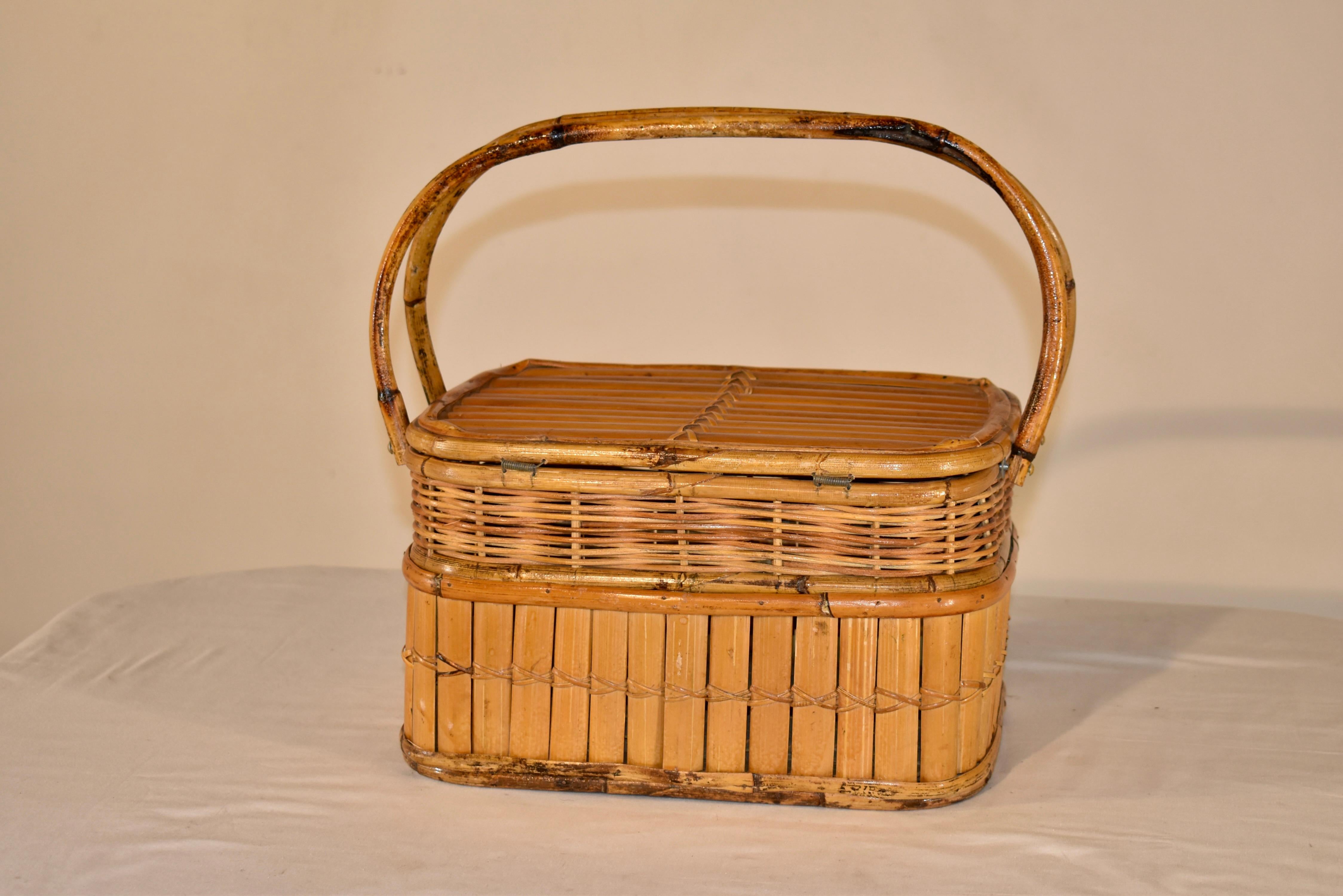 Milieu du XXe siècle Panier de pique-nique français des années 1950 en vente
