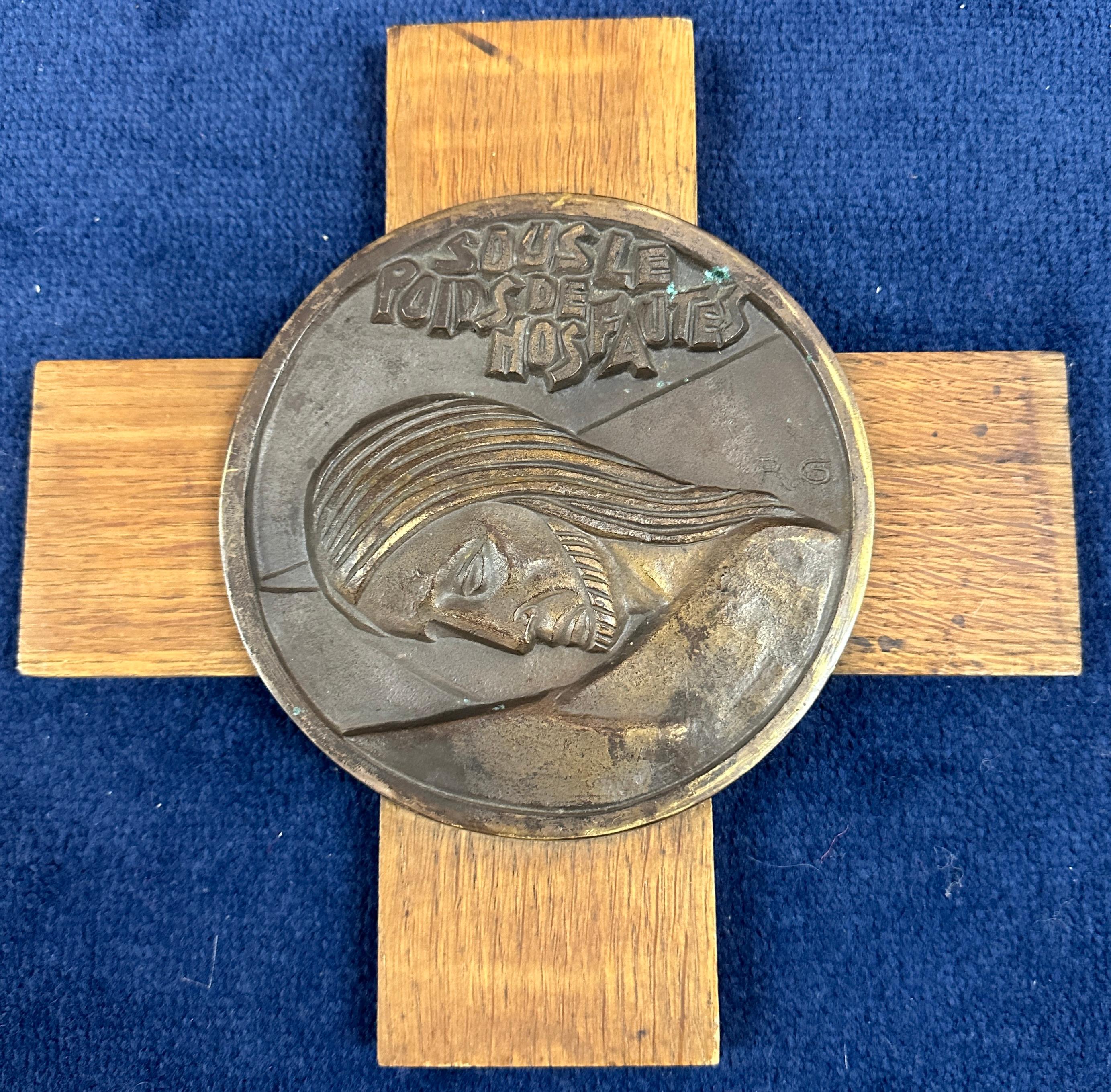 Circa 1950s French René Gourdon Cast Bronze Stations of the Cross Plaques For Sale 4