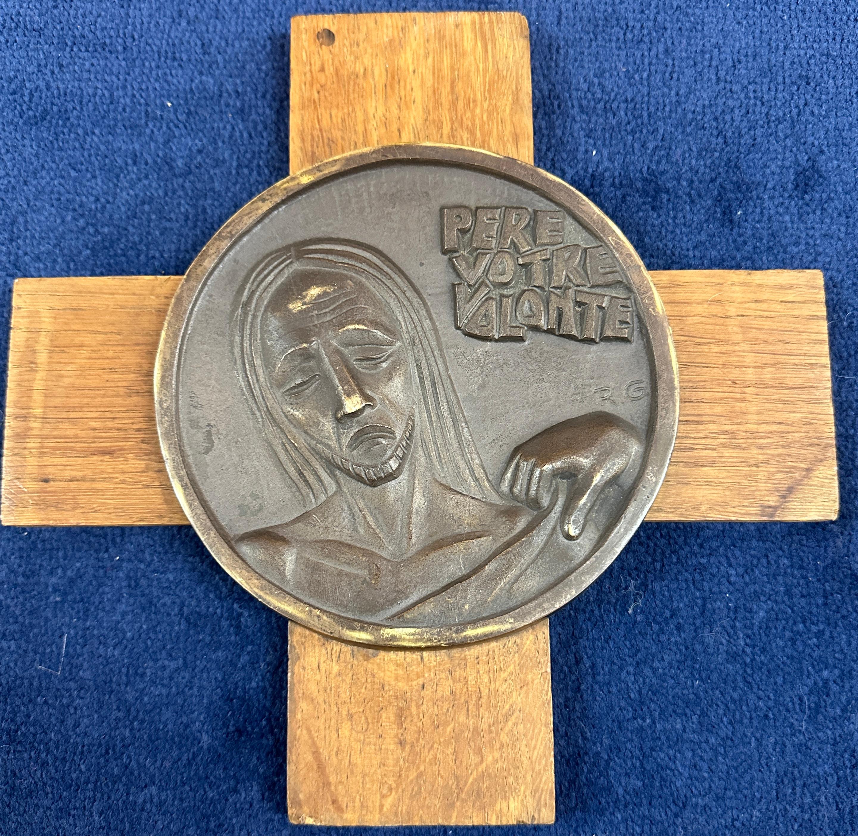 Circa 1950s French René Gourdon Cast Bronze Stations of the Cross Plaques For Sale 5